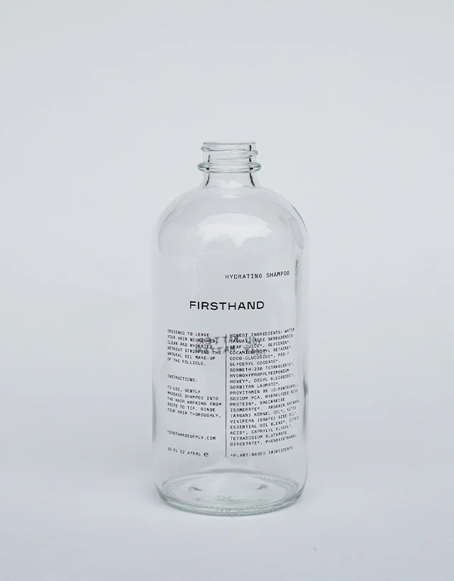 Firsthand Supply - Empty Refillable Clear Glass Hydrating Shampoo Bottle, 475ml - Image 2