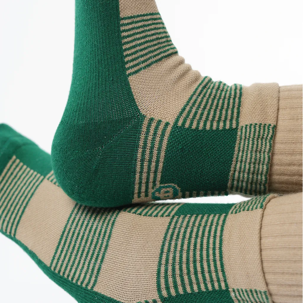 GOODPAIRSOCKS - Late For Summer, Green Ketupat - Image 2