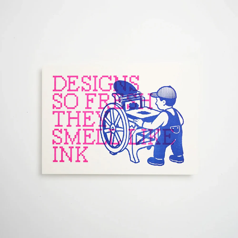 Hrvst.Store - Smells Like Ink Postcard, A6, Letterpress - Image 2