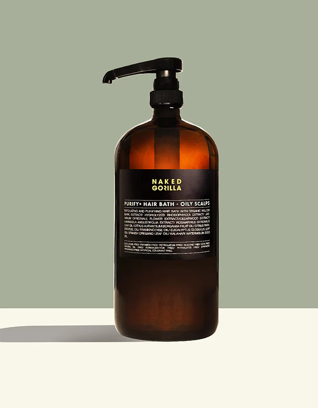 Naked Gorilla - Purify+ Hair Bath, Oily Scalps, 1000ml, Dandruff Shampoo