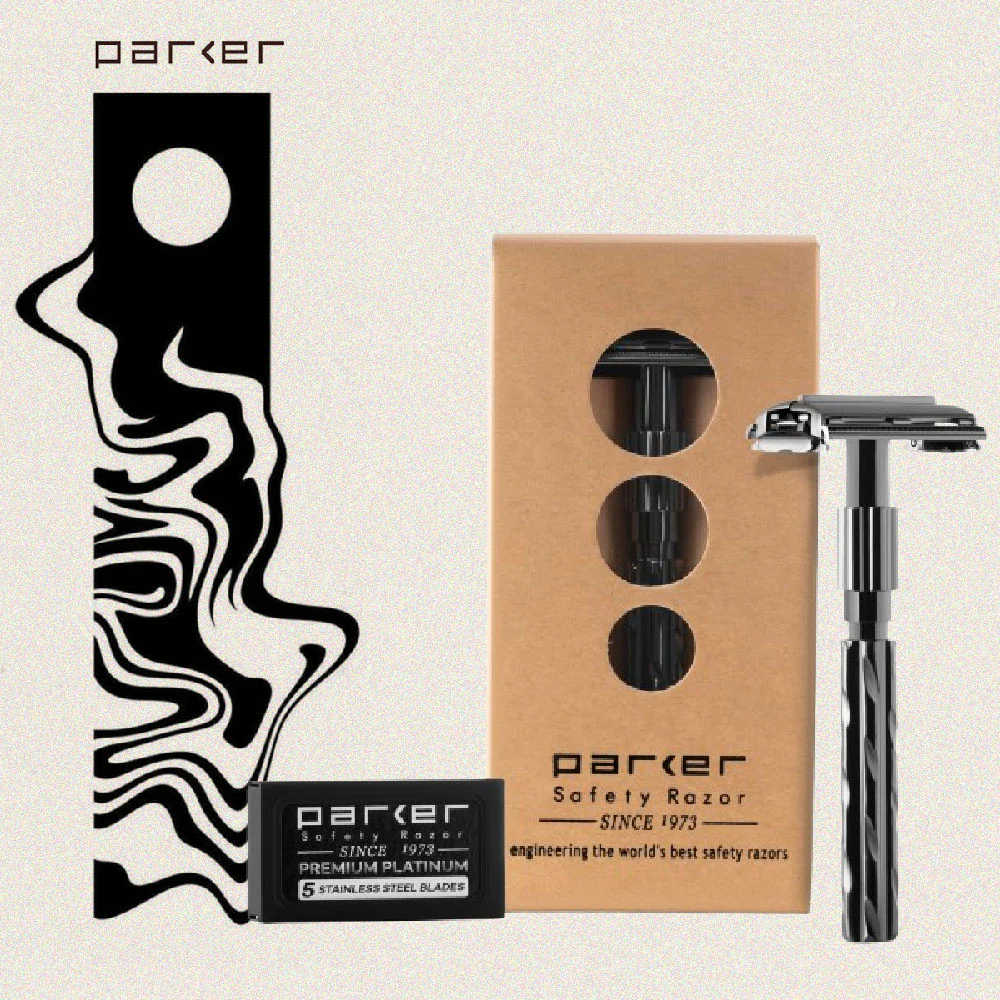 Parker - 22R Safety Razor, Butterfly Open, Gunmetal Handle - Image 5