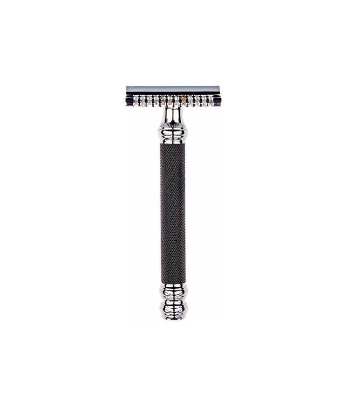 Parker - 26C Safety Razor, 3 piece, Open Comb, Black and Chrome Handle - Image 4