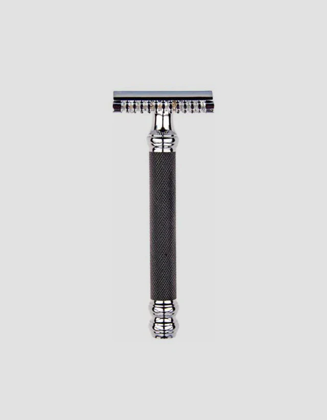 Parker - 26C Safety Razor, 3 piece, Open Comb, Black and Chrome Handle - Image 5
