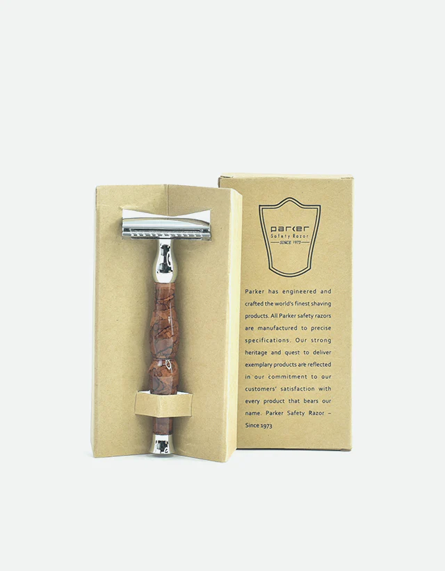 Parker - 45R Safety Razor, 3 piece, Enamel Handle - Image 3