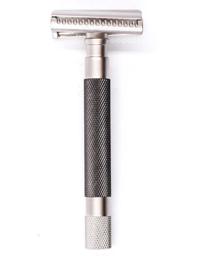 Parker - 55SL-GR Safety Razor, 3 piece, Semi-Slant, Graphite Finish Handle - Image 4