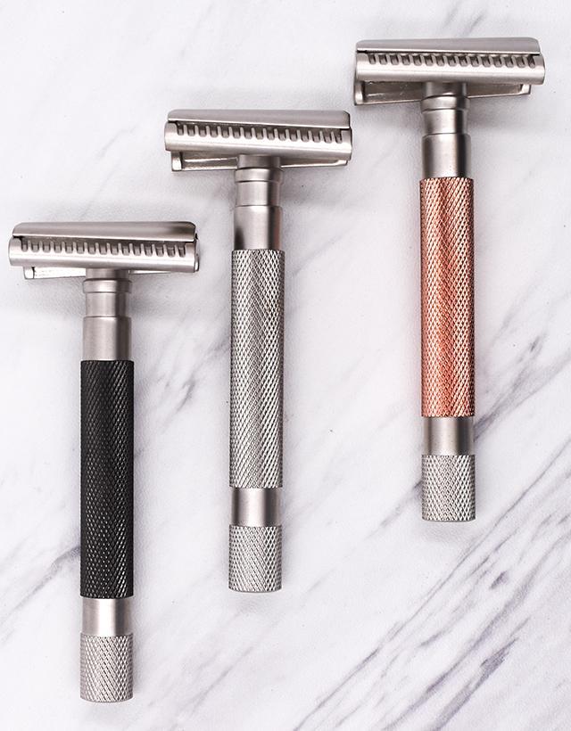 Parker - 55SL-GR Safety Razor, 3 piece, Semi-Slant, Graphite Finish Handle - Image 5