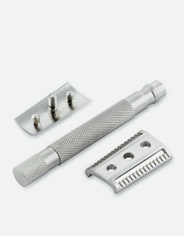 Parker - 55SL-SC Safety Razor, 3 piece, Semi-Slant, Satin Chrome Finish Handle - Image 3