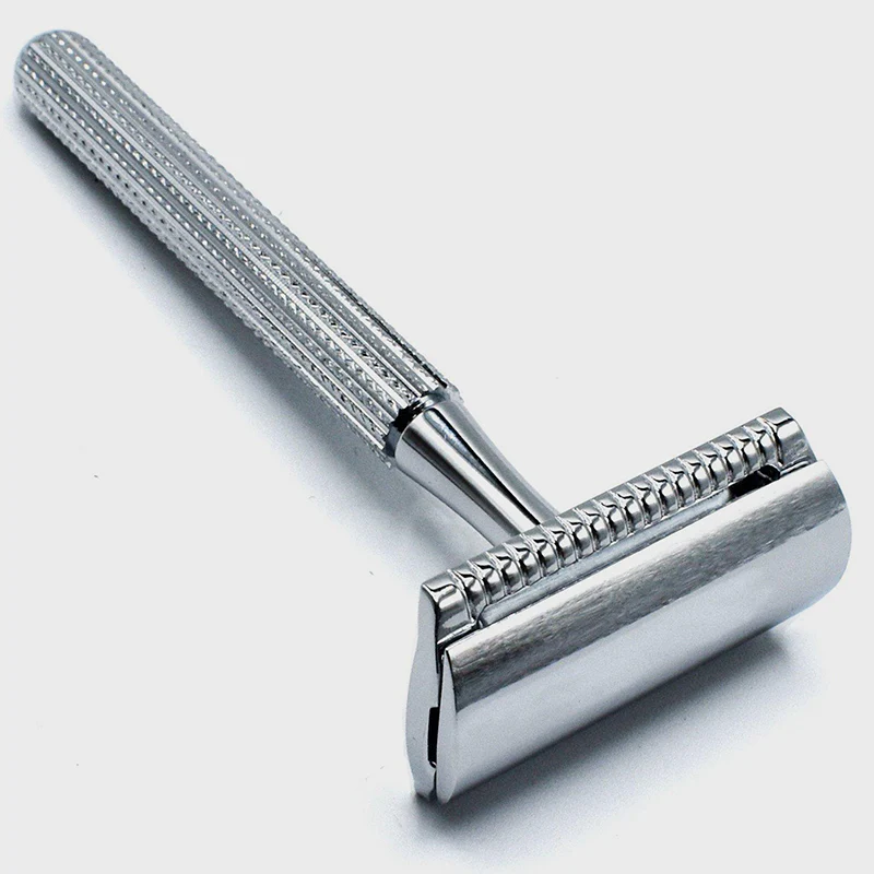 Parker - 78R-CH Safety Razor, 3 piece, Slim Head, Textured Chrome Handle - Image 6