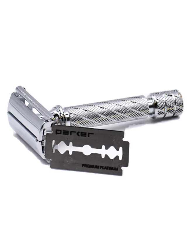 Parker - 87R Safety Razor, Butterfly Open, Short Handle, Textured Handle - Image 5