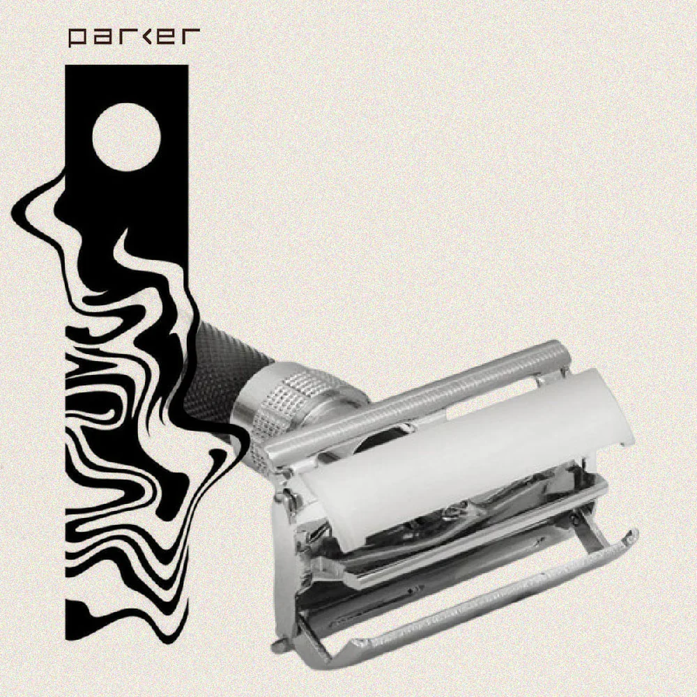 Parker - 96R Safety Razor, Butterfly Open, Black and Chrome Finish Handle - Image 4