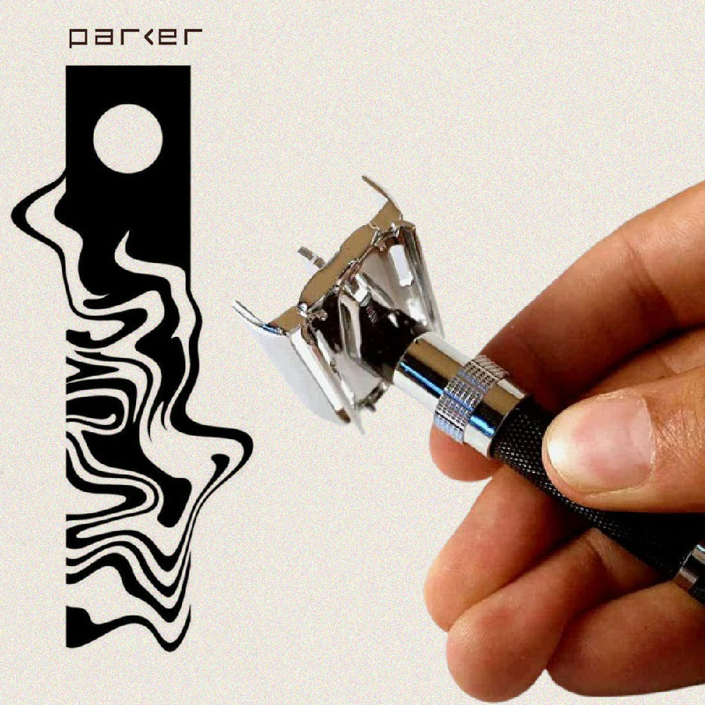 Parker - 96R Safety Razor, Butterfly Open, Black and Chrome Finish Handle - Image 5
