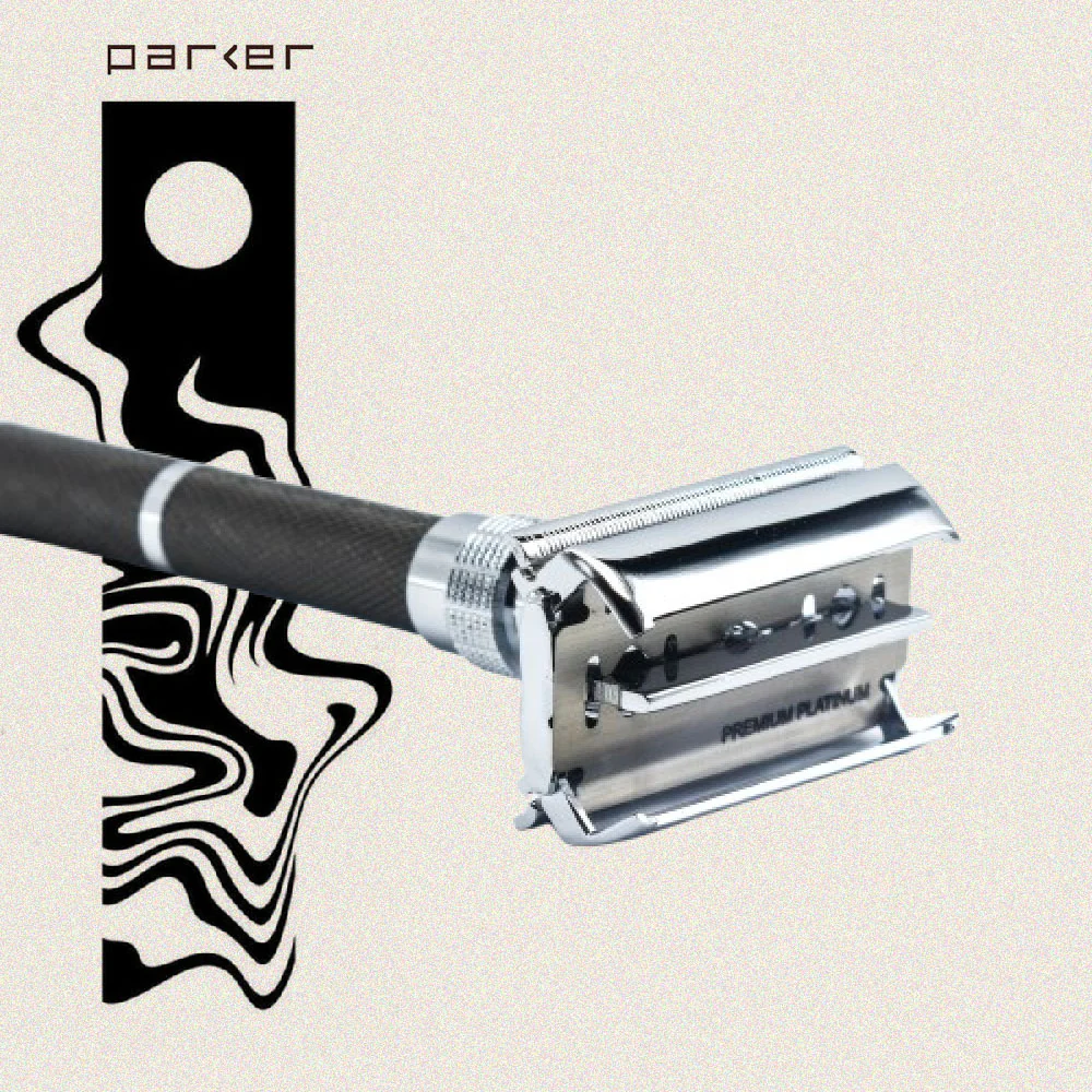 Parker - 96R Safety Razor, Butterfly Open, Black and Chrome Finish Handle - Image 6