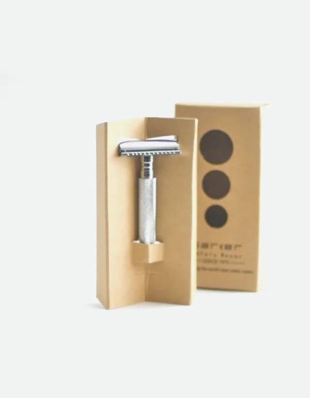Parker - 97R Safety Razor, 3 piece, Short Handle, Herringbone Handle - Image 4