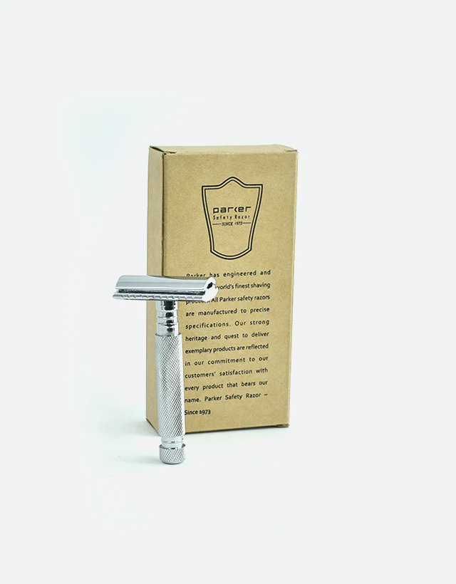 Parker - 97R Safety Razor, 3 piece, Short Handle, Herringbone Handle - Image 5