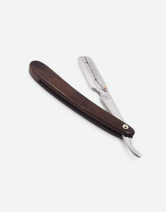 Parker - SRDW Straight Razor, Clip Type, Dark Sheeshan Wood Handle - Image 5