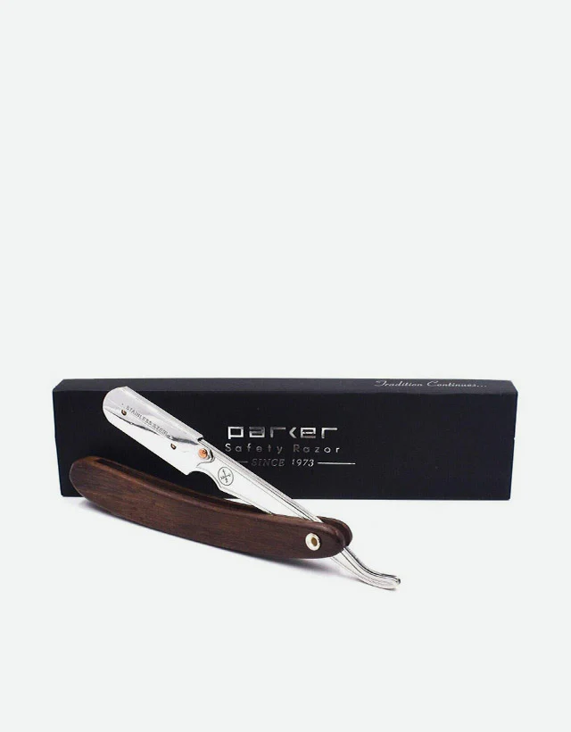 Parker - SRDW Straight Razor, Clip Type, Dark Sheeshan Wood Handle - Image 6