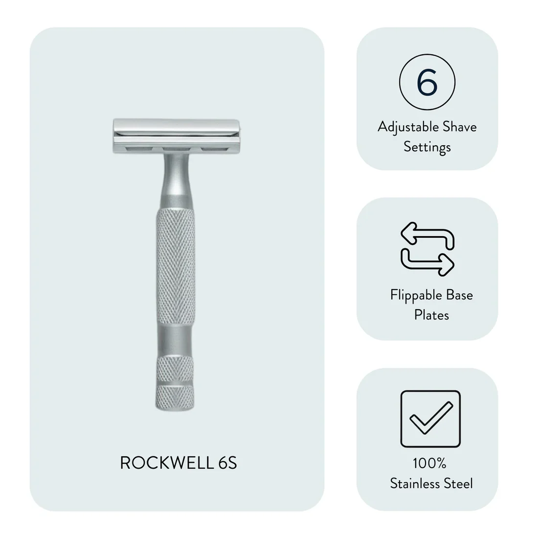 Rockwell Razors - 6S Razor, Matte Stainless Steel