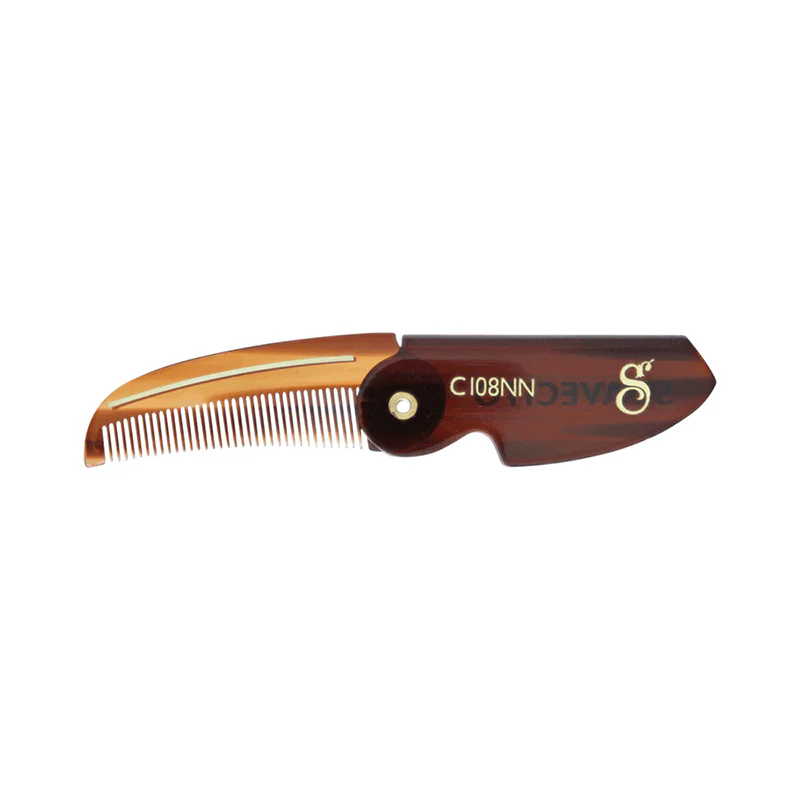 Suavecito - Deluxe Folding Mustache Comb, Amber - Image 2